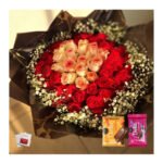 Mid Size Premium Rose Bouquet + Chocolate + Card - Image 3