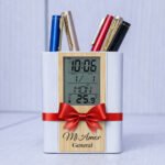 Crescent Bamboo Pen Holder